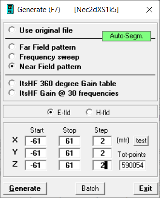 4nec2, Simulation des elektrischen Nahfeldes