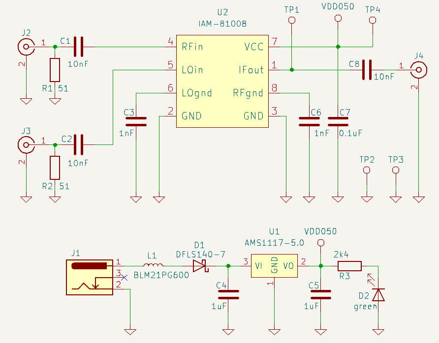 Mischer mit IAM-81008, Testaufbau