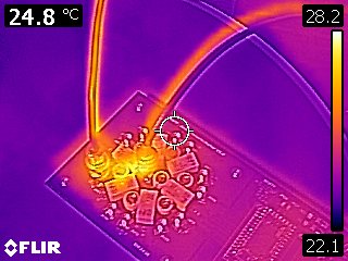Wärmebild des Antennenumschalters bei Betrieb mit 100 Watt nach etwa 10 Minuten