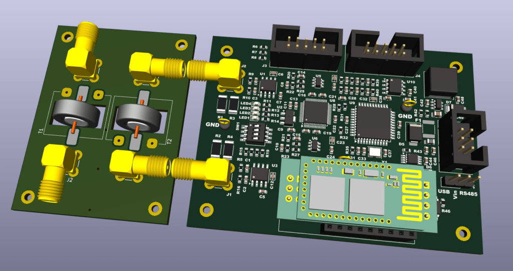 Prototyp mit Koppler und aufgesteckter Bluetooth-Schnittstelle (vorläufig)