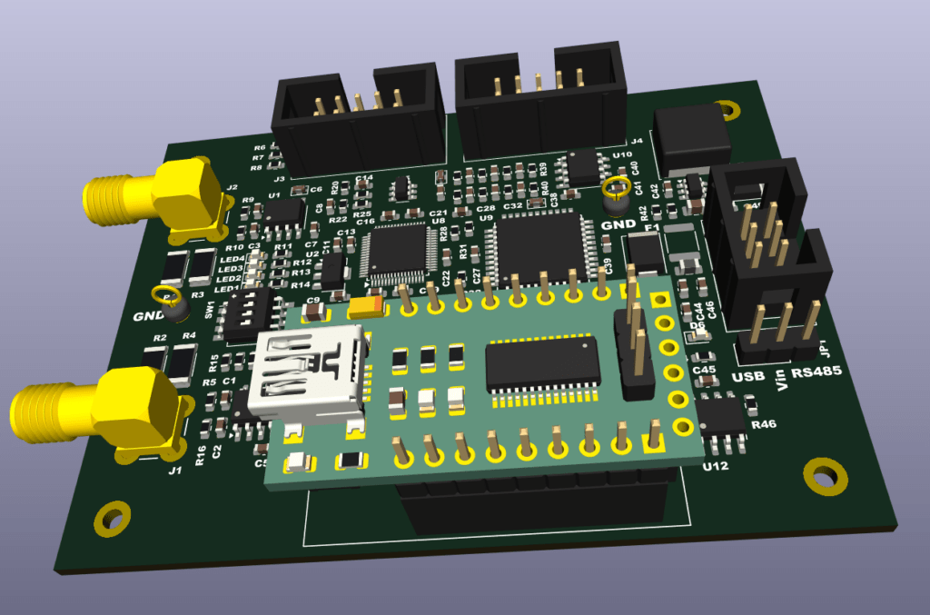 Prototyp mit aufgesteckter USB-Schnittstelle (vorläufig)